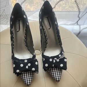 J.Renee Black and White Polka Dot Heels